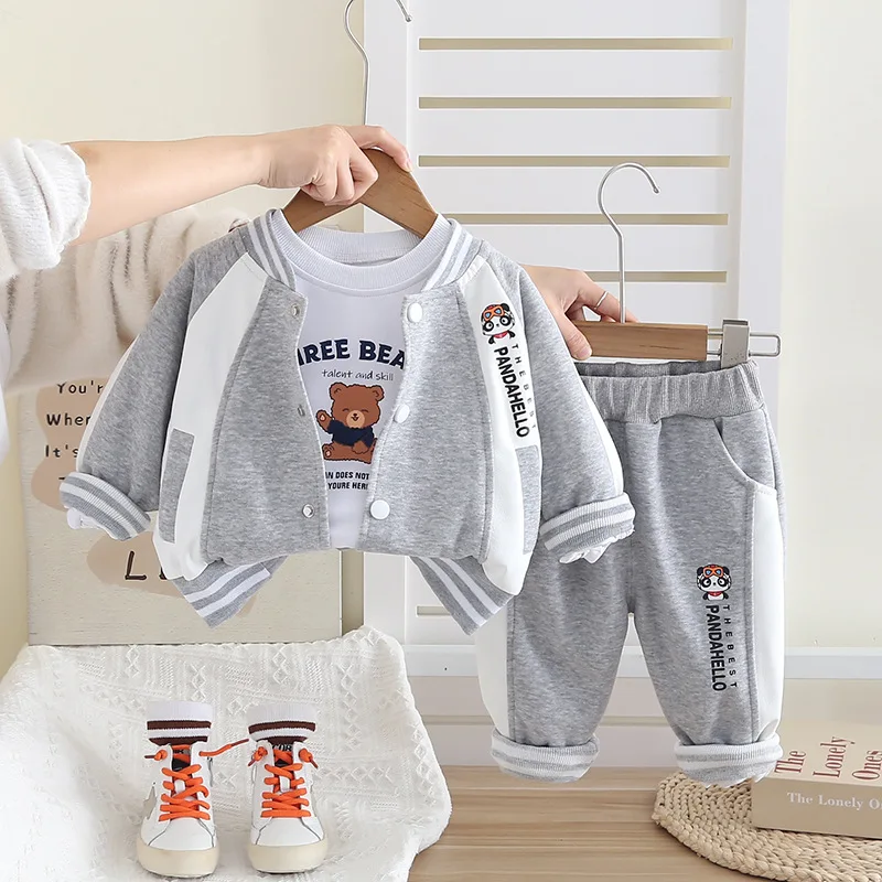 3pcs-toddler-kids-0-5-years-cartoon-bear-outfit-set-color-block-baseball-jacket-tee-jogger-pants-boys-girls-casual-clothes