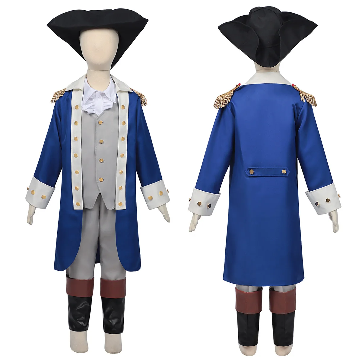 

New Boys' George Washington Cosplay Costume | Hamilton Musical | Retro Military Performance Uniform