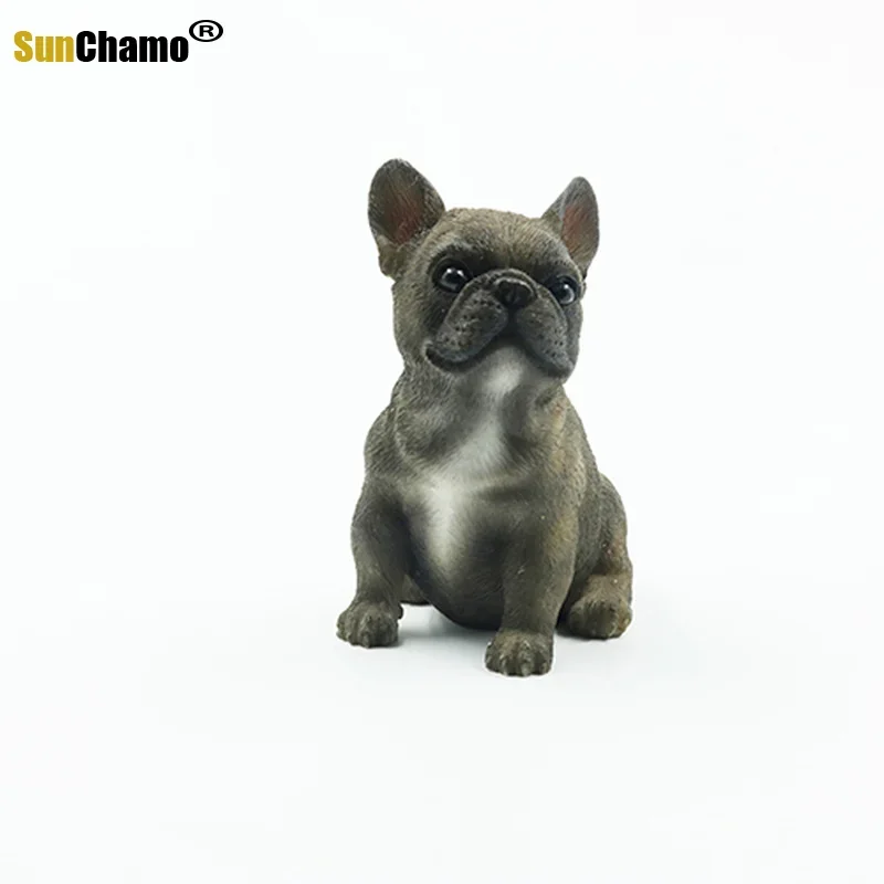 New French Bulldog Sitting Posture Small-scale Bullfighting Car Interior Fitting Simulation Animal Dog Model Figurines Miniature image 3