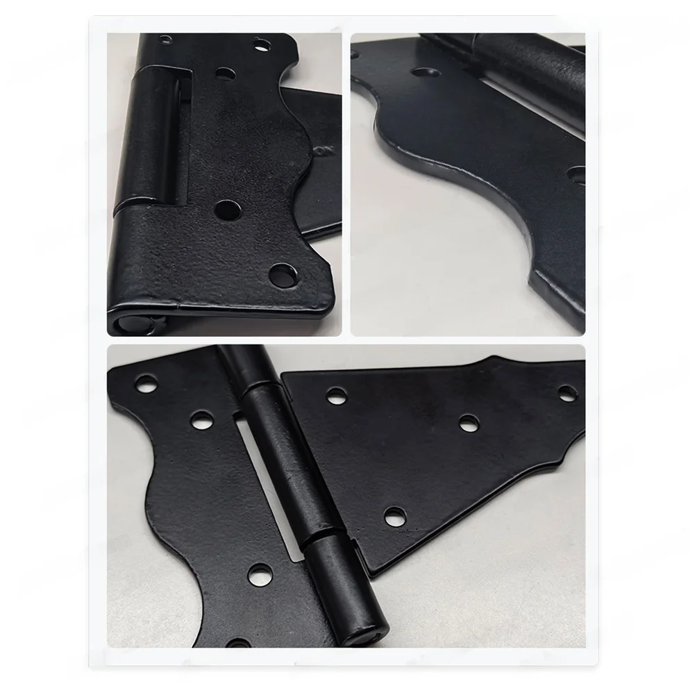 Heavy Duty Iron Hinge for Garden Fence and Exterior Door Installations Spray Coated Compatible with PVC Wood Aluminum