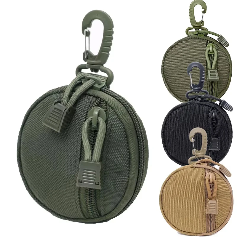 

Outdoor Men Sports Waist Bag Portable Buckle Zipper Bag Waterproof Practical Coin Key Earphone Bag Wear Belt Round Accessory Bag