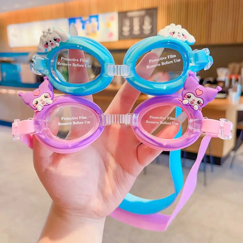 Cartoon Children Cinnamoroll Swimming Goggles Anime Kuromi Cute Boys Girls Diving Goggles Water Proof Anti-Fog Hd Swim Glasses