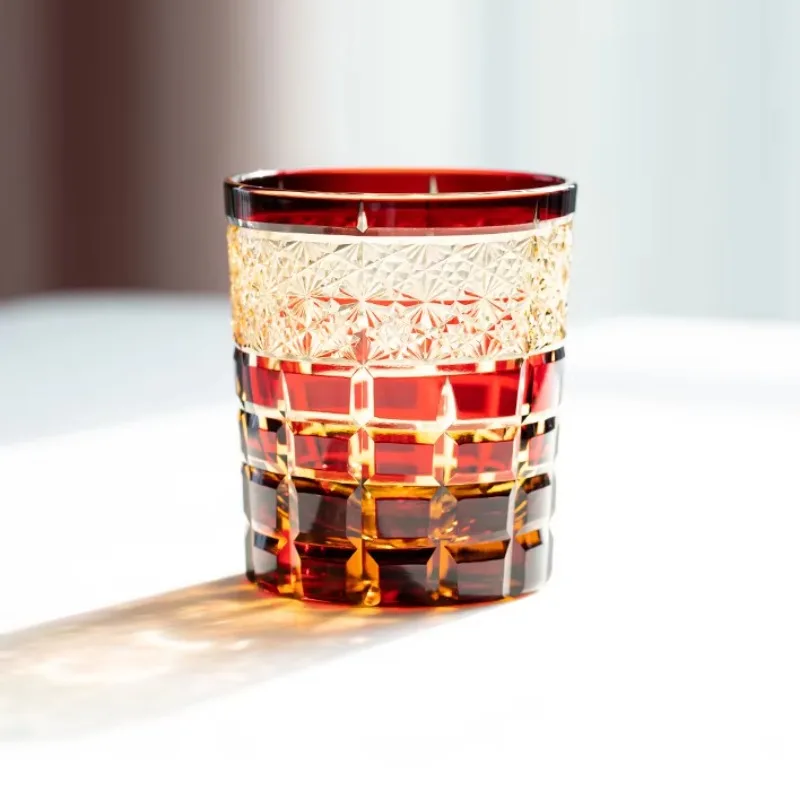 Edo Kiriko Стиль Японский Бренди Рок Стеклянная чашка для виски Хрустальный стакан для питья для подарков