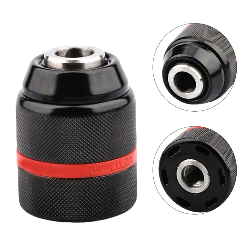JENTORIX 2mm-13mm Metall-Schlüsselloses Bohrfutter, 3-Backen-Selbstsperrendes Ratschenfutter mit 1/2-20UNF Gewinde, Bohrfutter für Bohrer, Schraubendreher & Gewindebohrer