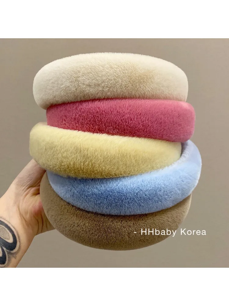 Sponge Hairbands Sunday Angora Yarns Headbands for Girls and Women Fake Fur Hair Accessories Headwear High Crranial top