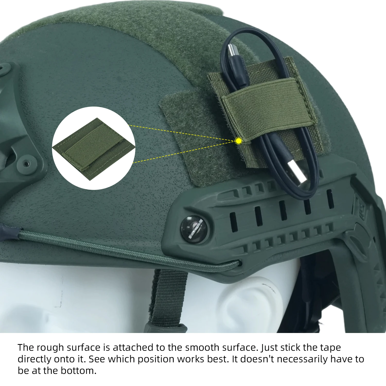 BOOIU التكتيكية سماعة مول سلك تسخير حزام مطاطا عالية الجودة النايلون سماعة سلك تسخير ملصق سترة صيد الملحقات