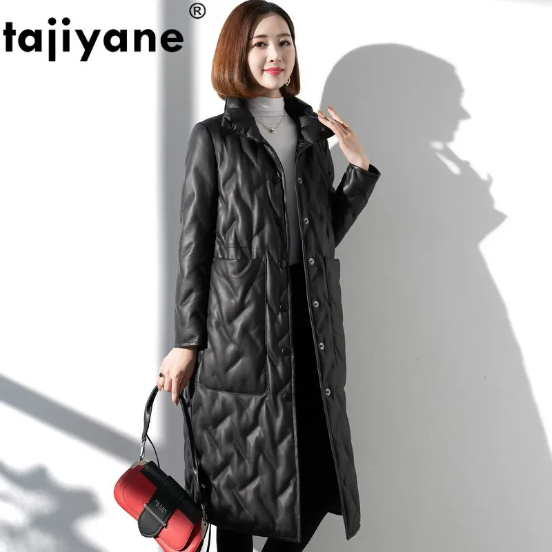 Real Genuine Leather Jacket 100% Sheepskin Down Coat Female Autumn Winter Coat Women Clothes 2024 Warm Long Tops ZT4821