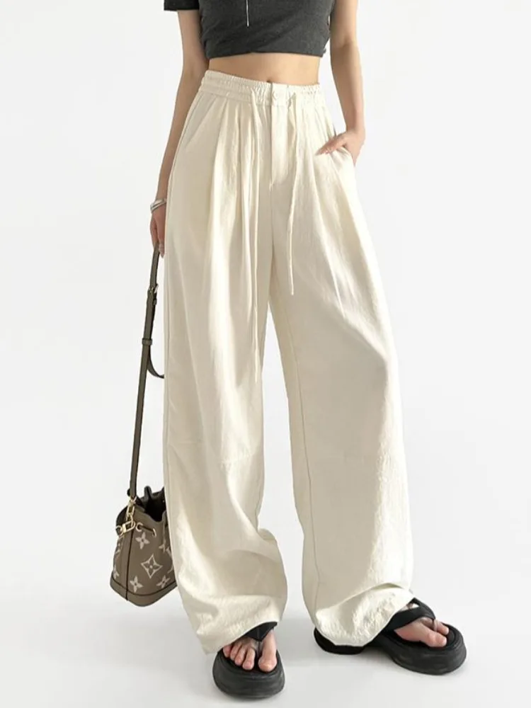 アロン カラーシリーズ センバッハ クールセンセーション 軽量ワイドレッグパンツ 怠惰な着心地でスリムに見える日焼け止めアイスシルクカジュアルパンツ 女性用...