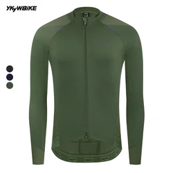 YKYWBIKE Men's Cycling Jacket Waterproof Bicycle Jacket Windproof Reflective Core Winter Jacket Thermal Road Bike Clothing