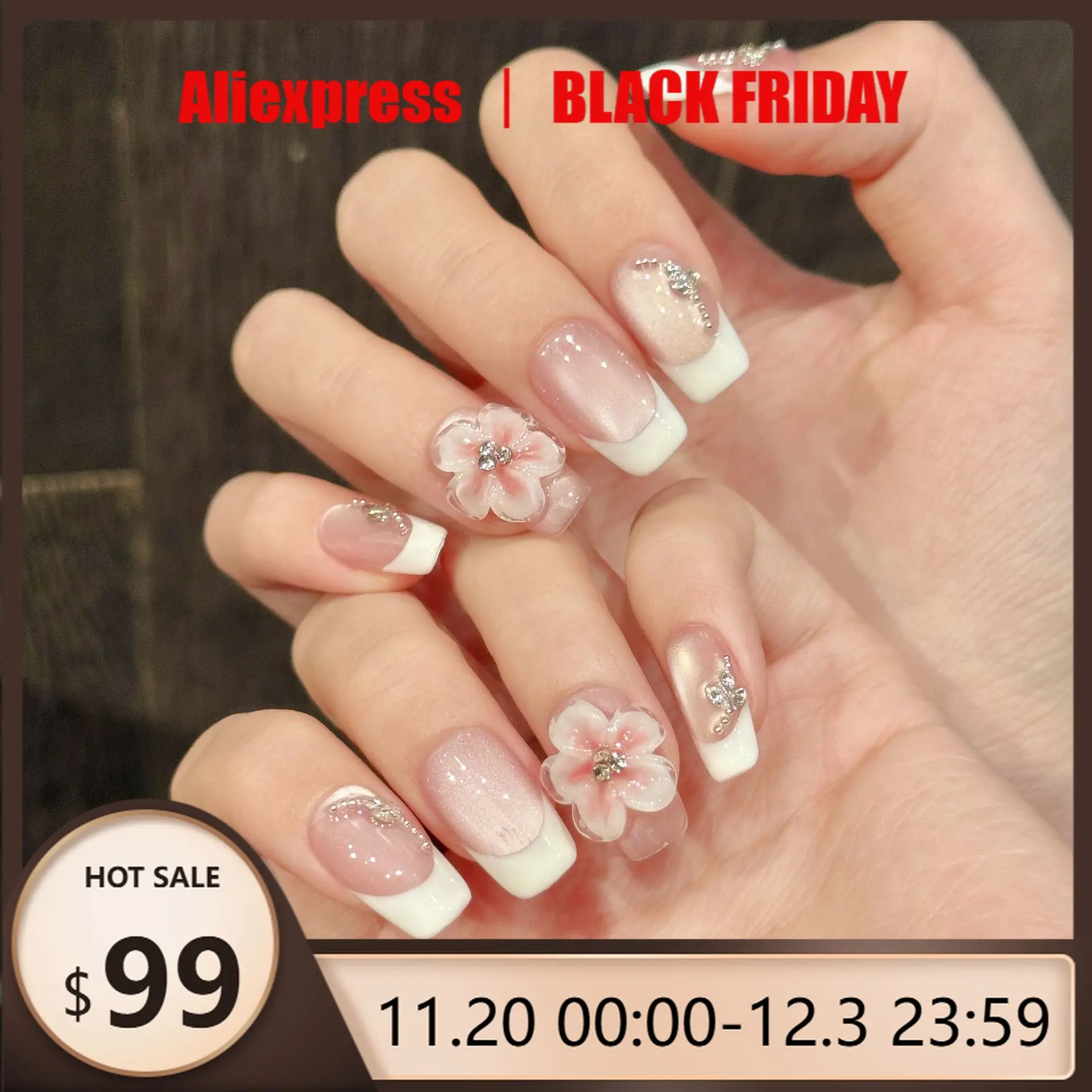 

10 шт., ручная работа, накладные ногти, французские ногти с вишневым цветом, кошачий глаз, короткая лестница, съемные носимые ногти, повседневная одежда для женщин и девочек