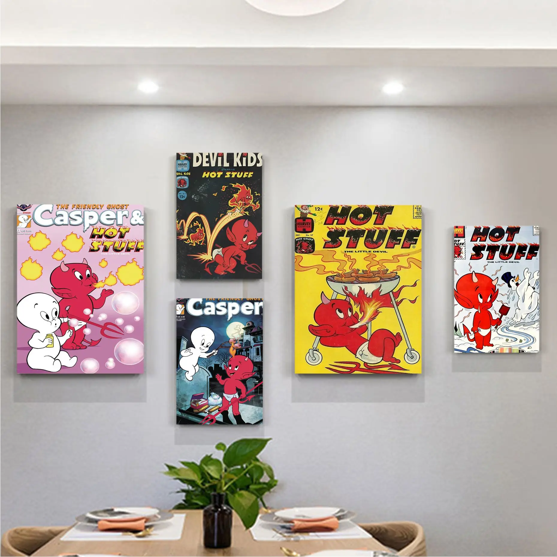 Hot Stuff The Little Devil Self-adhesive Art Poster Retro Kraft Paper Sticker DIY Room Bar Cafe Posters Wall Stickers