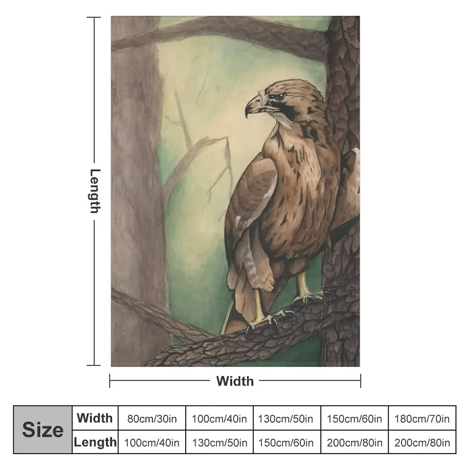 Red Tailed Hawk Throw Blanket christmas gifts Flannel Fabric Blankets