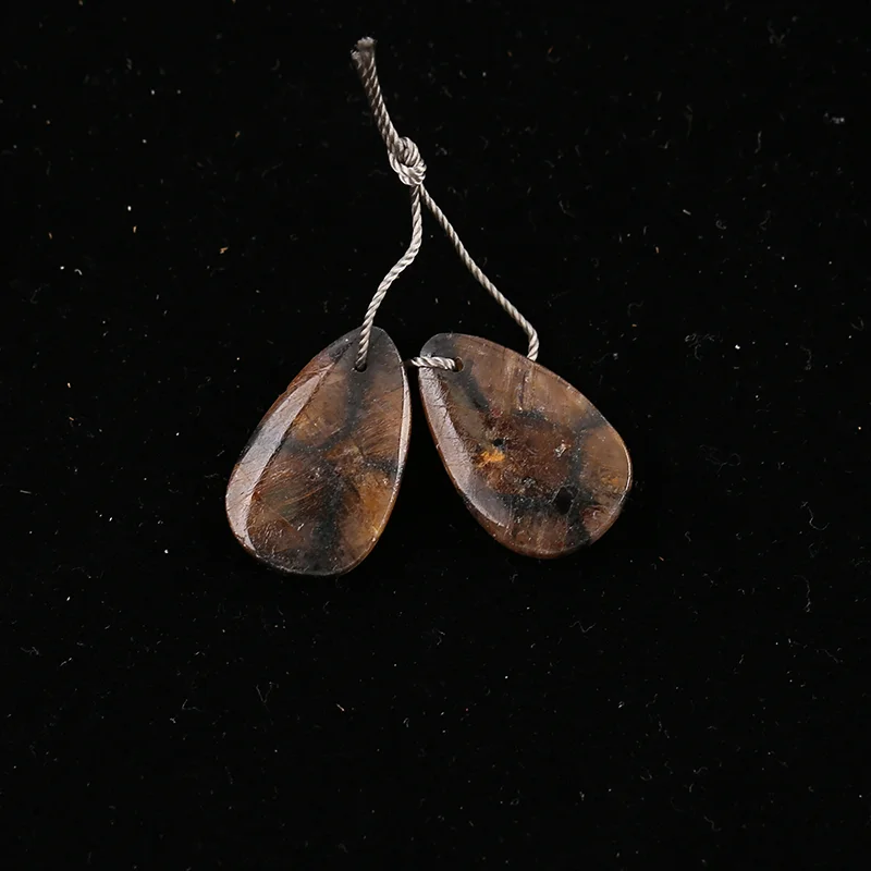 B&F Chiastolite Earring Beads for Jewelry Making, Handmade Natural stones beads, Stones for jewelry Making Supplies