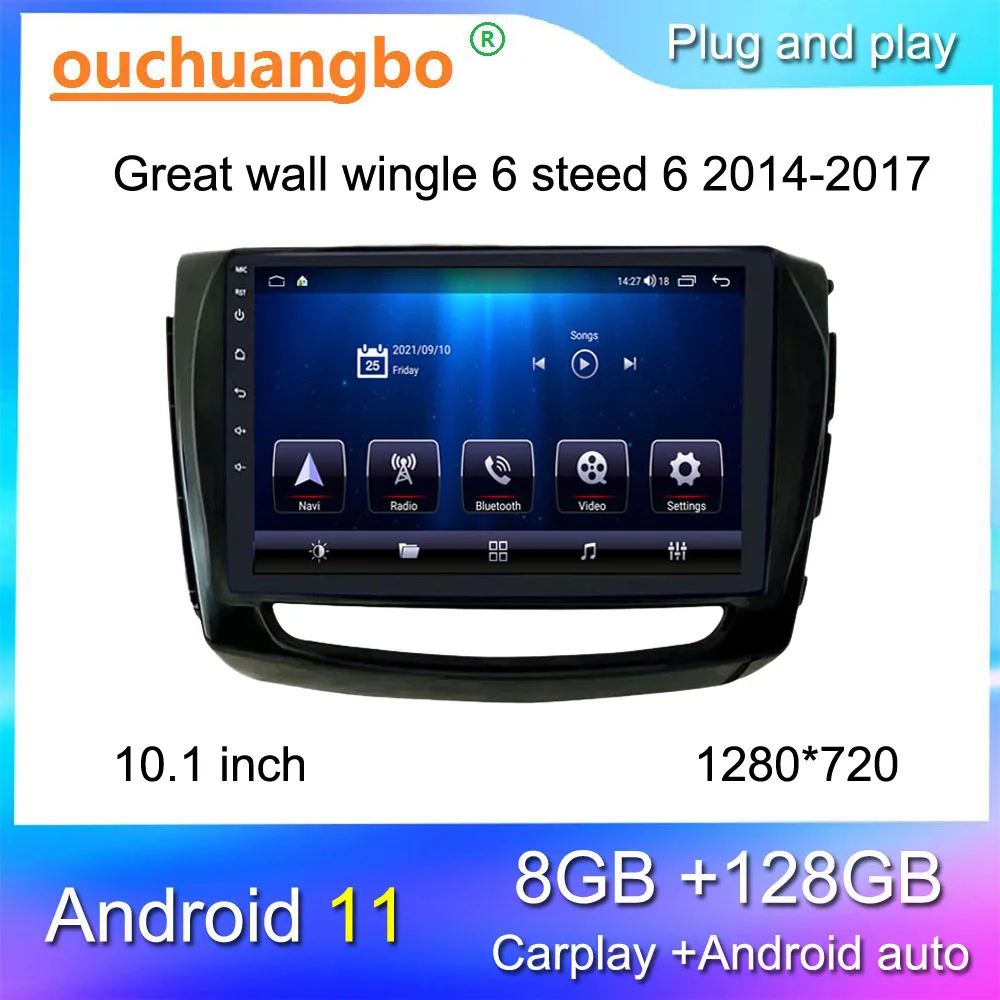 Ouchuangbo car radio recorder for 10.1 inch GWM great wall wingle 6 steed 6 2014-2017 stereo multimedia gps navigation media