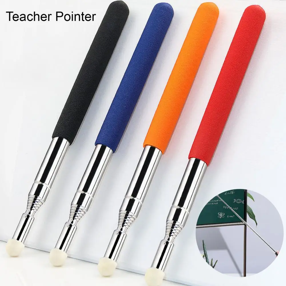 1m Pointer Pen Telescopic Felt Nib Hand Lanyard Stainless Steel Teacher Whiteboard Presentation Pointer Stick