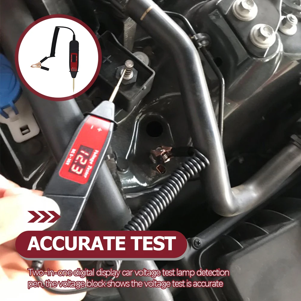 جهاز اختبار الدائرة الرقمية Lcd مقبض مريح أداة اختبار الجهد الكهربائي المحمولة للاستخدام المنزلي والمركبات الكهربائية الرقمية #3