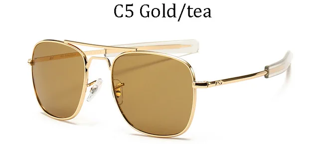 Mannen luxe Merk Designer Zonnebril Vintage mode Luchtvaart AO Zonnebril Voor Mannelijke Amerikaanse Leger Militaire Optische Glas /.\'[