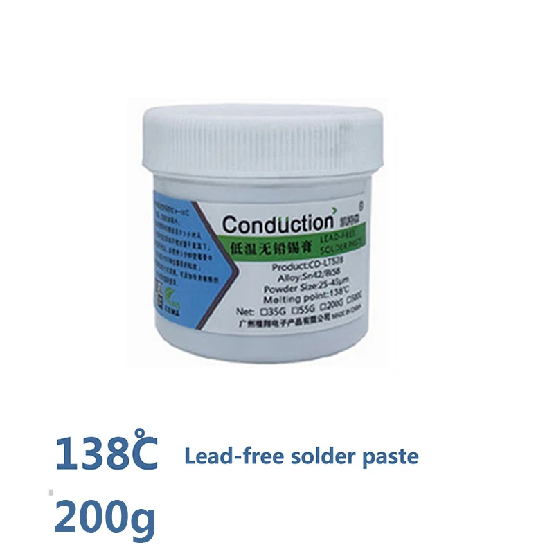 200/500g Lead-Free Solder Paste Flux Low High Temperature Soldering Tin Cream Welding Flux Paste for BGA SMT Chip LED Rework