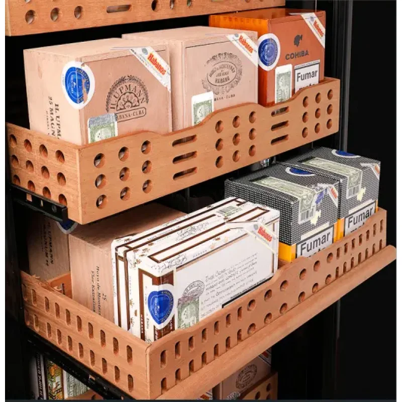 Custom.1800 قطعة خزانة السيجار الكبيرة شاشة ديجيتال رفوف خشب الأرز ضاغط السيجار مخزن خزائن السيجار التجارية