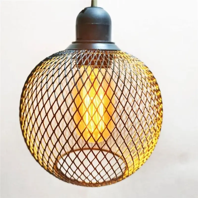 AB41-Wire Lampshade Hollow Out Decorative Cage Lamp Cover For Pendant Light Home Lighting Fixture