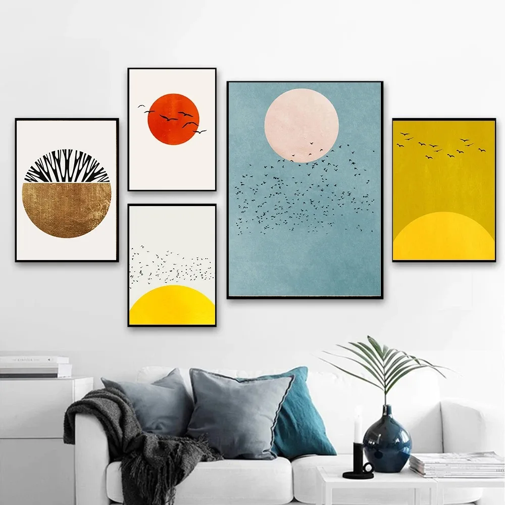 Affiches murales abstraites Morning Sun Tree Sweet Dream, peinture sur toile pour la décoration de la chambre, du bureau, de l'école, de la maison