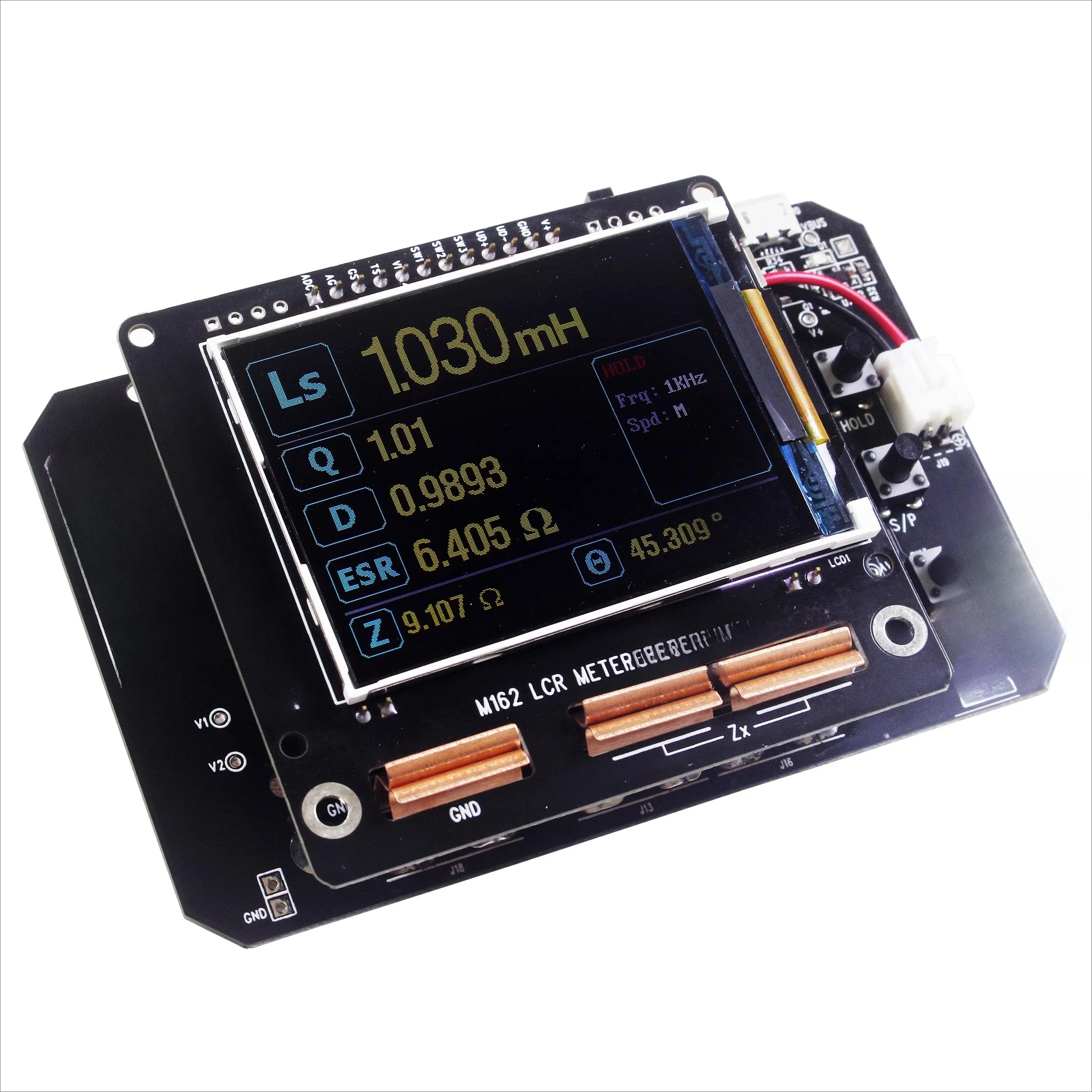 

In-line resistor 1PF capacitor small value inductance tester STM32F303 microcontroller module