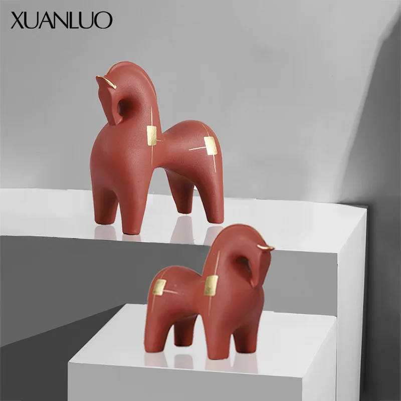 Modern Minimalist Home Horse Figurine Abstract Animal Resin Ornament Creative Living Room Decorative Piece