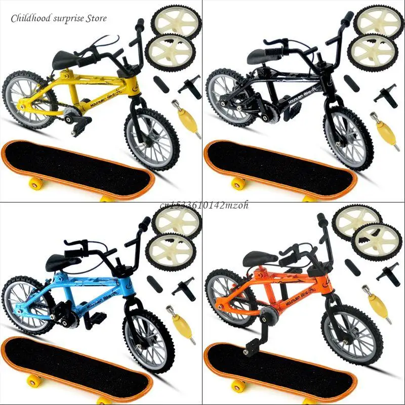 Mini lega dito bicicletta sport set tastiera per bici fai da te per gioco creativo skateboard bambini giocattoli per bambini