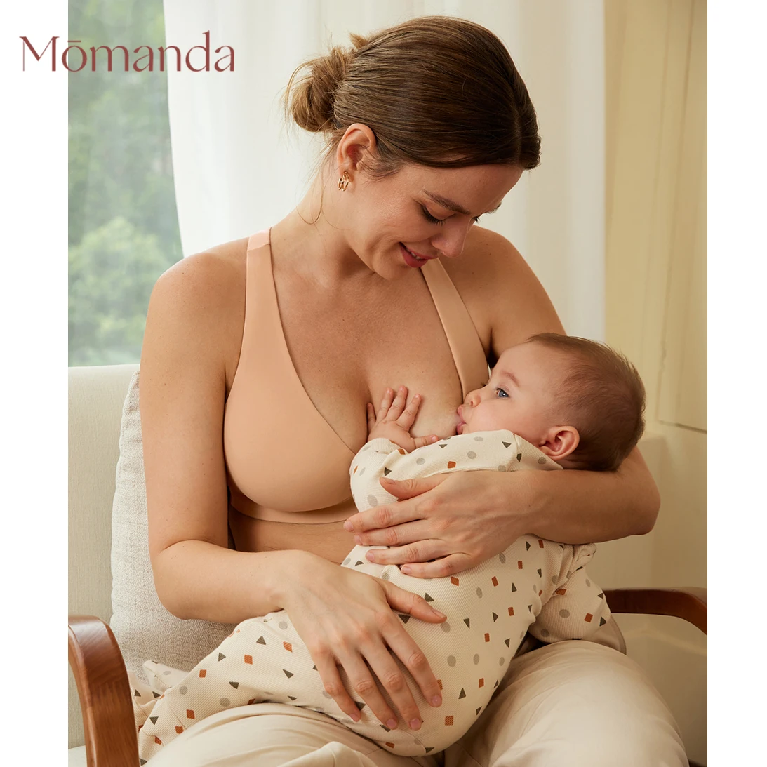 Momanda Inbarely Reggiseni Allattamento per Donna Senza Ferretto Racerback Senza Soluzione di Continuità Maternità Bralette Plunge Sonno Reggiseno Allattamento Al Seno