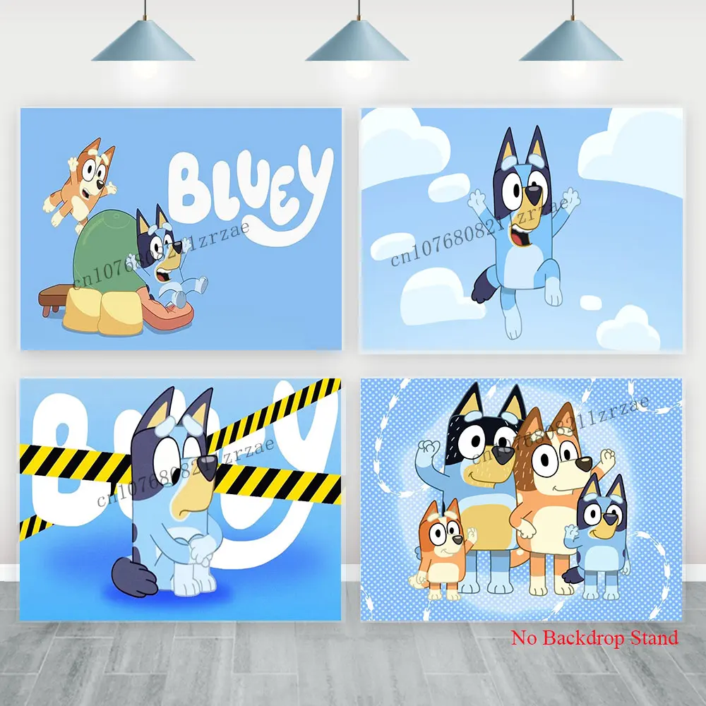 

Фон с изображением синей собаки для мальчиков и детей на день рождения, детский душ, вечерние украшения, плакат, баннер, фон, принадлежности для фотосъемки, реквизит