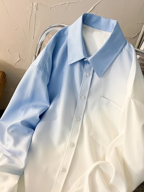 

Мужская летняя рубашка с длинным рукавом, свободного кроя, молодежная, модная, с защитой от солнца, струящаяся, в корейском стиле, трендовая.