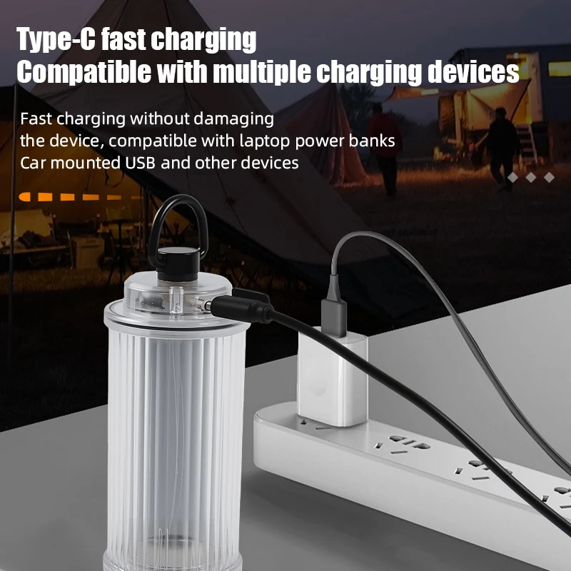 جديد شفاف 38 استكشاف USB مصباح يدوي قابل لإعادة الشحن فانوس تخييم LED صغير مع قاعدة مغناطيسية بطارية 3000 مللي أمبير في الساعة ضوء خارجي