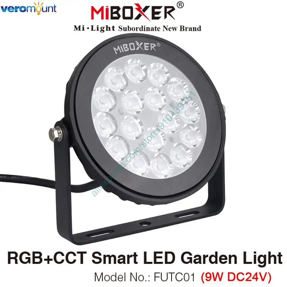 

Miboxer DC24V FUTC01 9 Вт RGB + CCT Светодиодный светильник для газона Садовый светильник Водонепроницаемый IP66 Открытый 2,4G RF Пульт дистанционного управления Tuya WiFi Приложение Голосовое управление