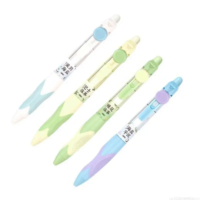 

D5BB Set of 4 0.5mm Roller Ball Pen Fine Point Pen For Exams Office School Writing Smooth Quick Drying Clicks Gel Pen Set