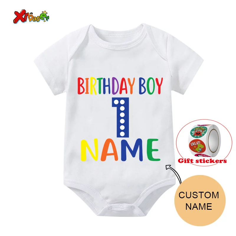 Family Birthday T Shirt Kids Personalized Name T Shirts Family Matching Outfits Boy Girl T-shirt Give Away Children's Stickers