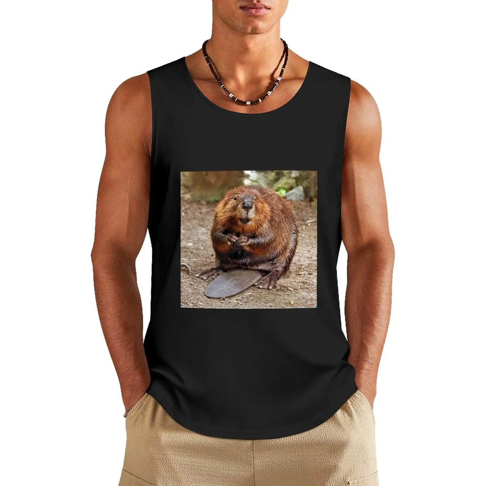 

Beaver Tank Top Men's sports t-shirt sleeveless man shirts t-shirts for Men's gym