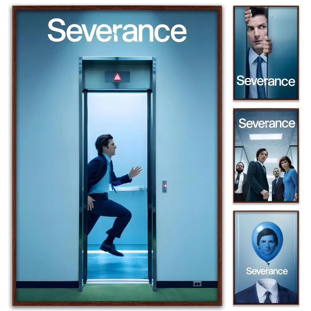 Severance Sci Fi TV Series Poster Self-Adhesive PP Paper HD Wall Decal for Study Living Room Garage DIY Gift