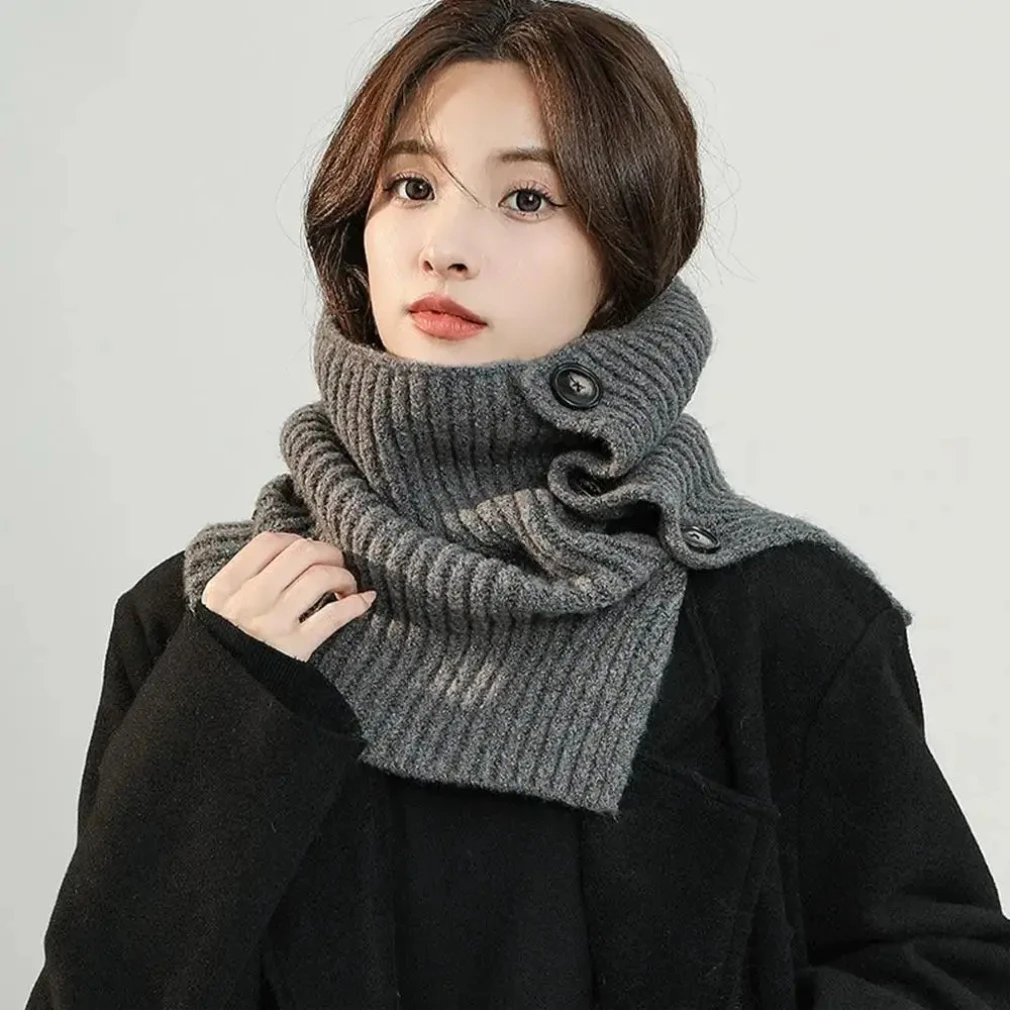 Knitted Fake Collar Scarf Women Warm Turtleneck Neck Warmer Detachable Winter Windproof Scarf