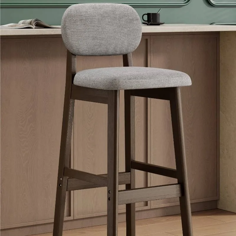 

Comfortable Cotton Bar Chair Backrest Contemporary Cafe Foldable High Chairs Kitchen Accent Wooden Sillas De Bar Club Furniture