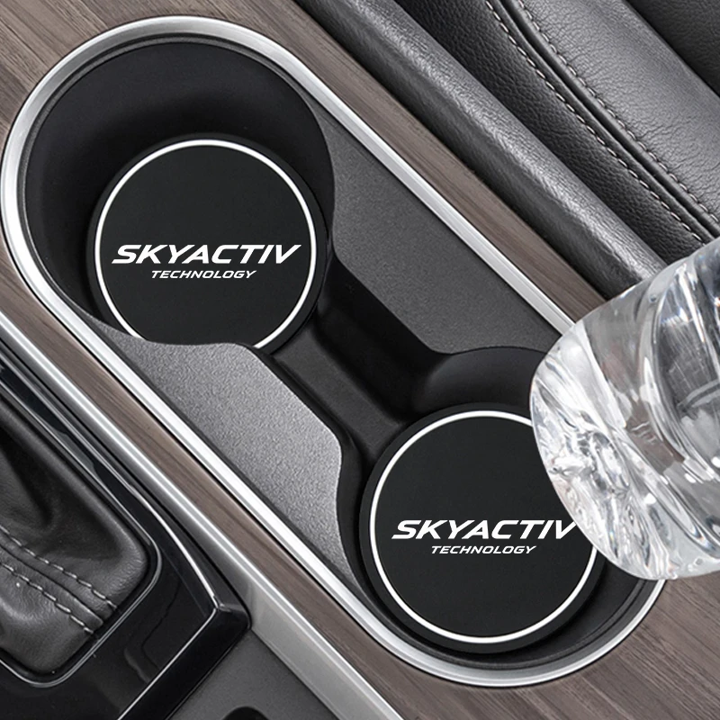 2Pcs Car Coaster Water Cup Bottle Holder Mat Silica Gel Bottle Pad For Mazda skyactive cx3 cx4 cx5 cx7 cx8 cx9 cx30 mx5 rx