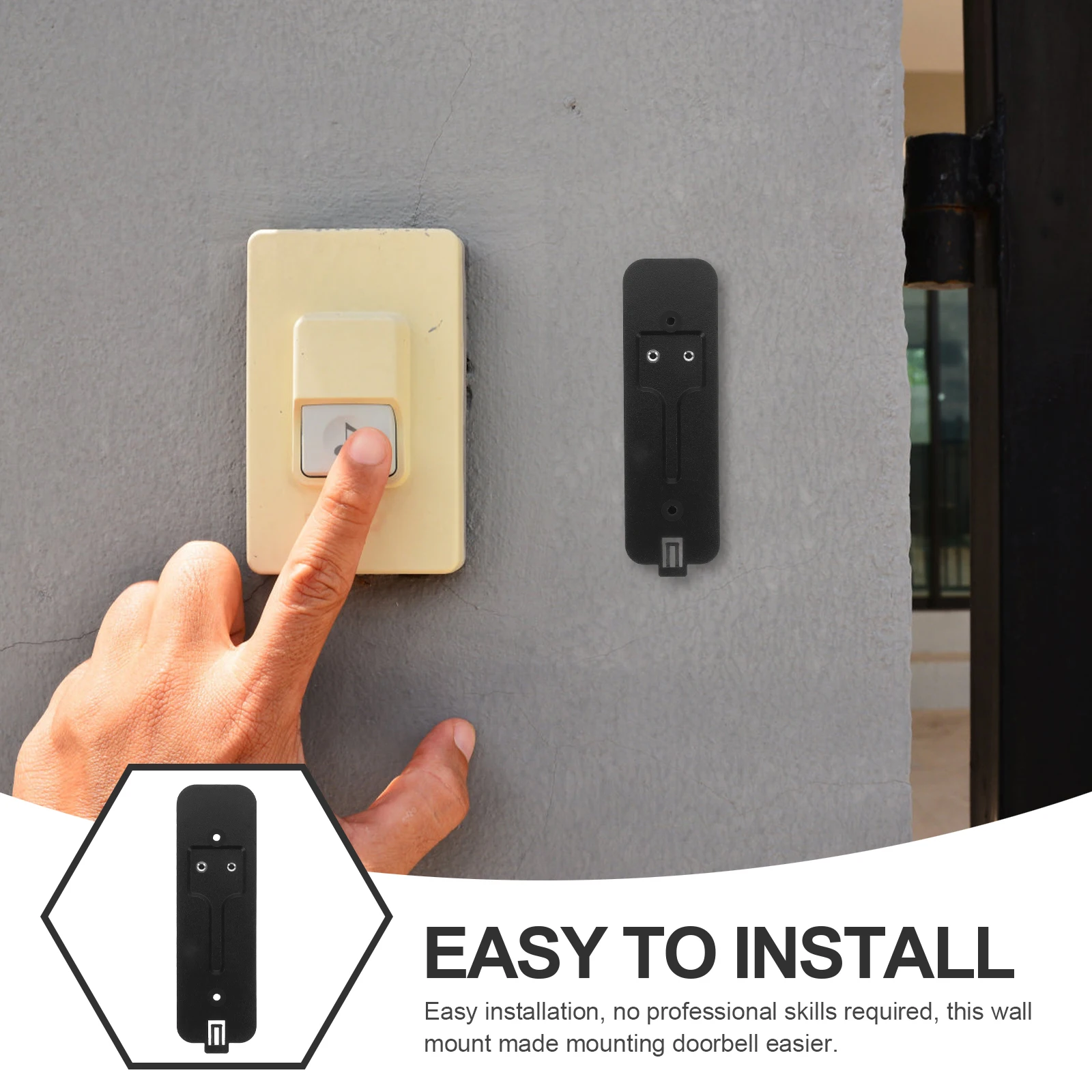 

4PCS Video Doorbell Mount Doorbell Backplate Anti Theft Plastic Bracket Wall Camera Holder Mounting for Smart Door Lock Security