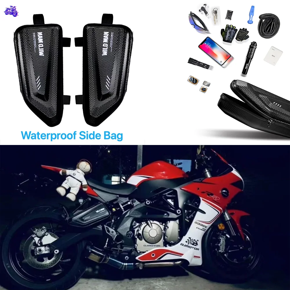 Universal Motorcycle Hard Bags Panniers Waterproof Triangle Side Bag Cases Compatible for BMW R NineT, S1000XR/R, F900XR/R G310R