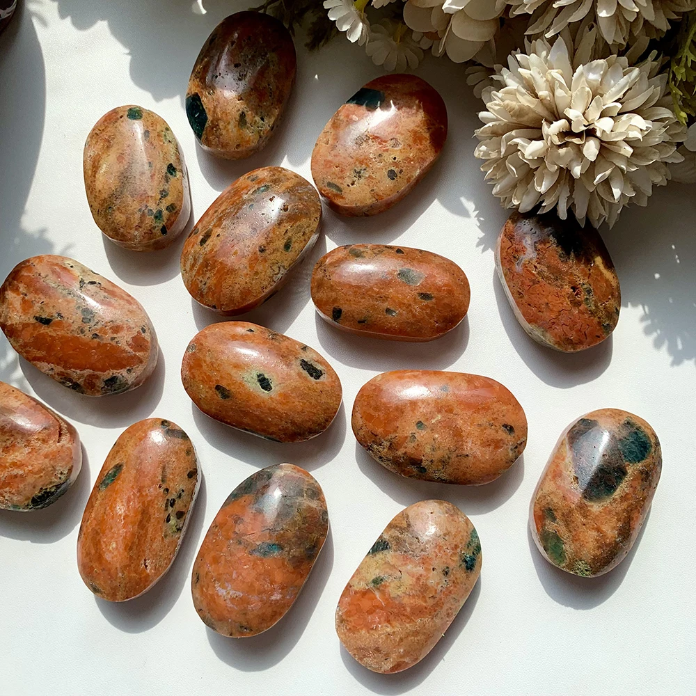 Wholesale Blue Phosphorus Sunstone Symbiotic Palm Stone Polished Crystal Craft Collectible Home Decor Tabletop Ornament