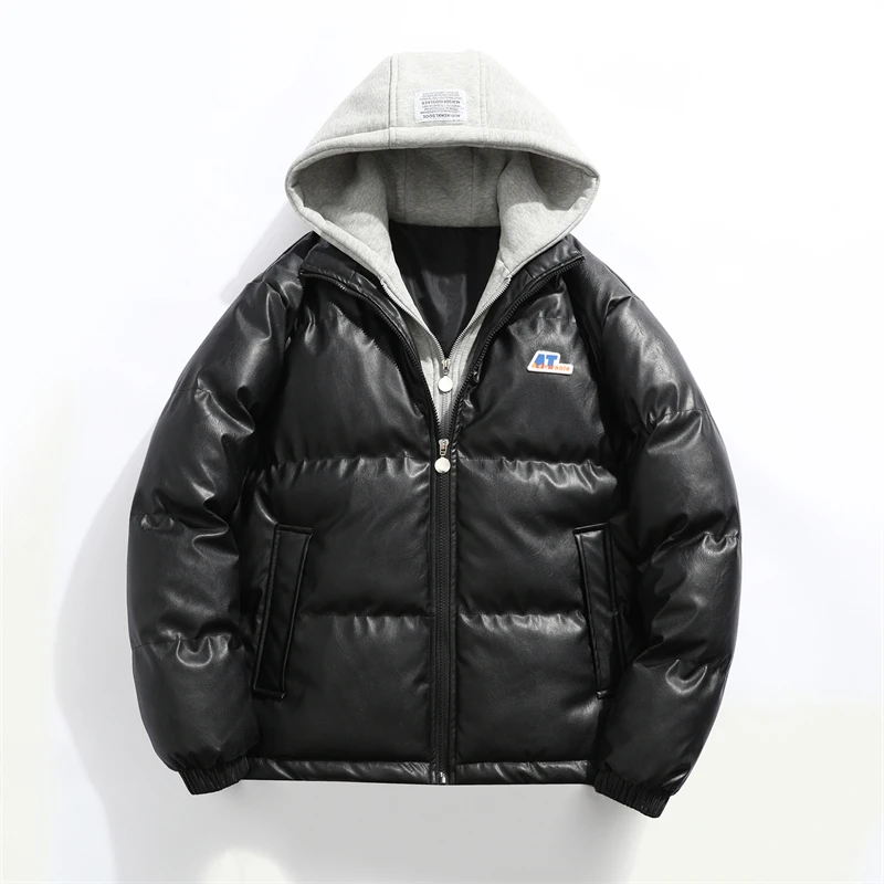 ชาย Hooded Puffer Jacket Oversize Warm แจ็คเก็ตฤดูหนาว Warm Thicken Coat Windproof และกันน้ำหนัง Parkas