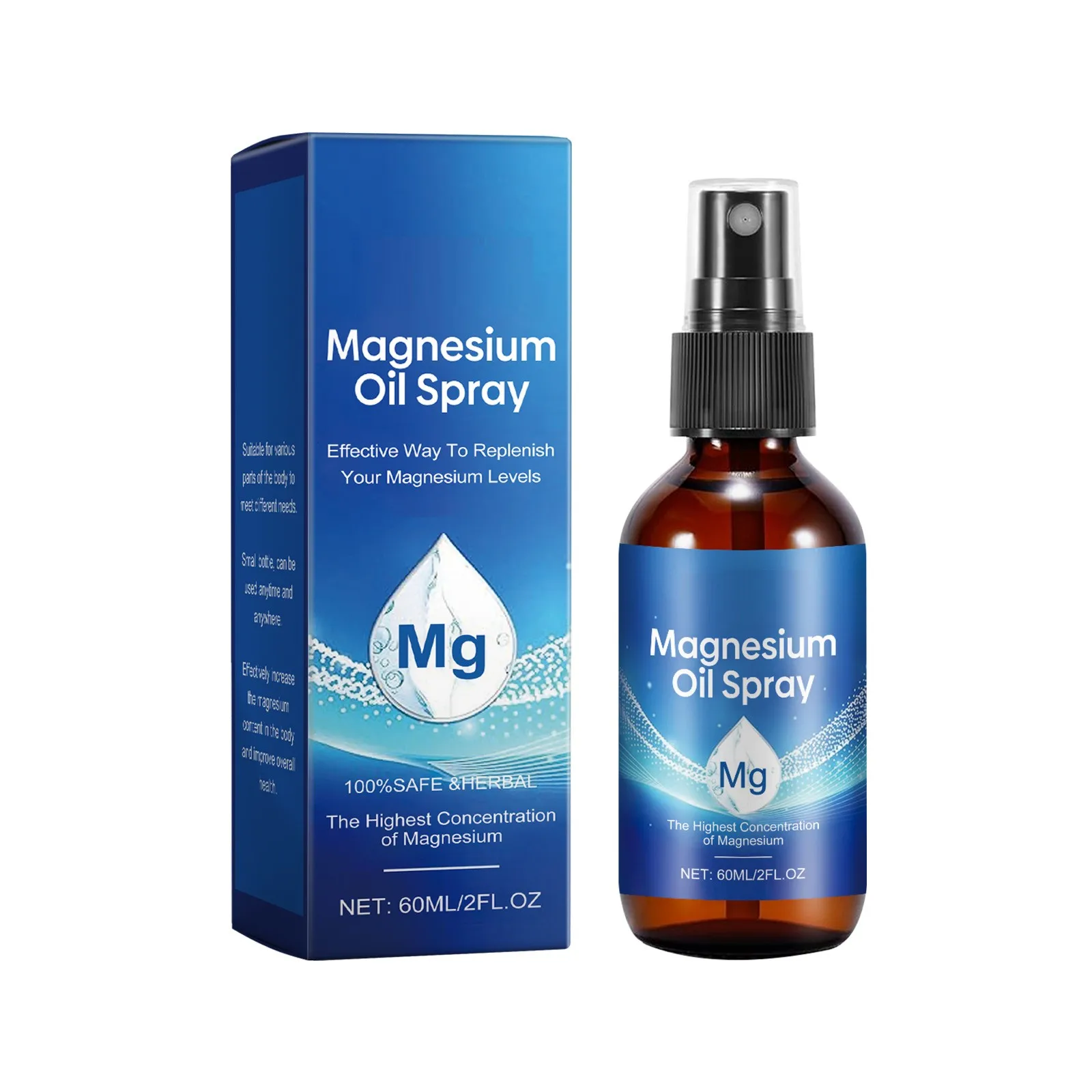 Magnesium Oil Spray, Magnesium Oil Spray, Natural Magnesium Oil Spray(2 Fl.Oz) 60ml