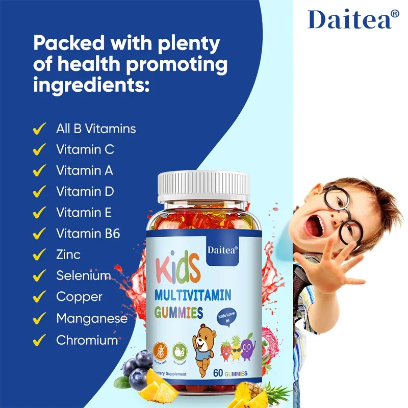 Daitea Multivitamin Gummies Enhance Immunity, Promote Healthy Brain and Body Development, and Provide Energy