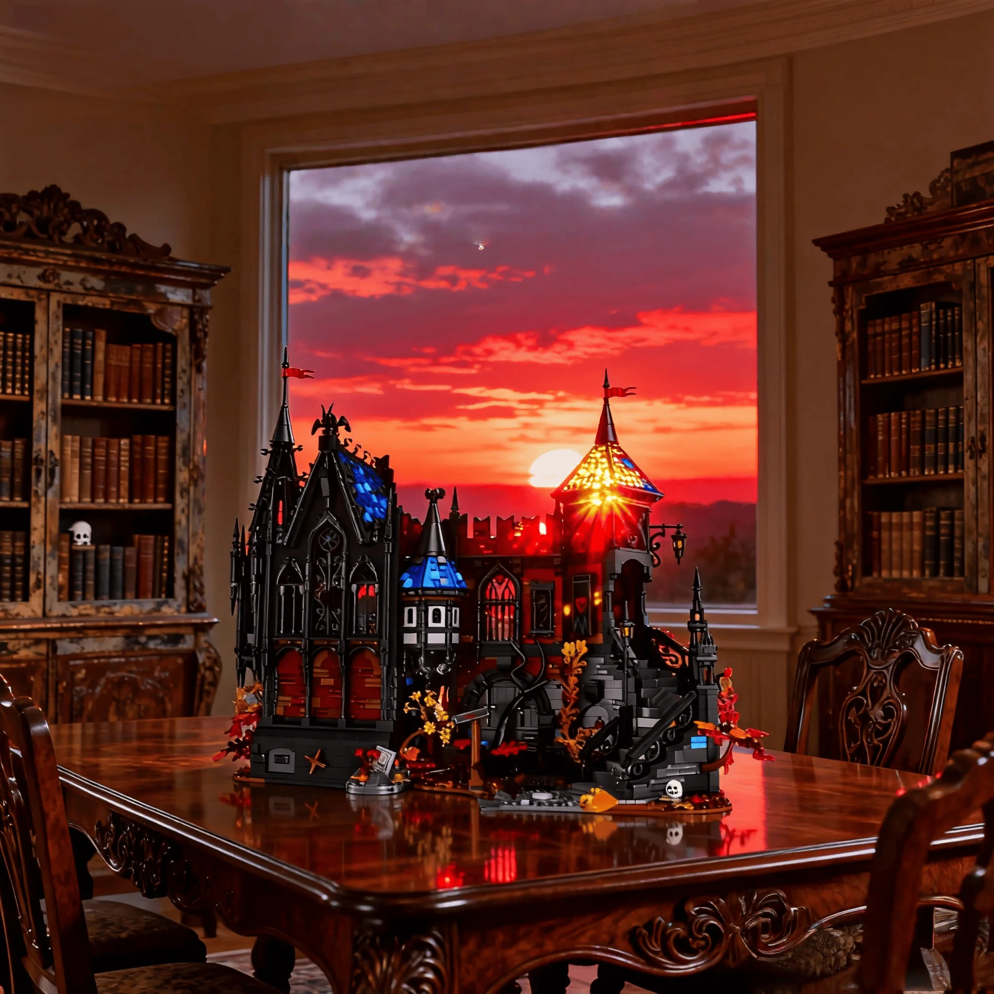 

Decoración del hogar 4065 piezas smoc2026 nuevo castillo de aventura grande negro creativo bloques de construcción vista de la c