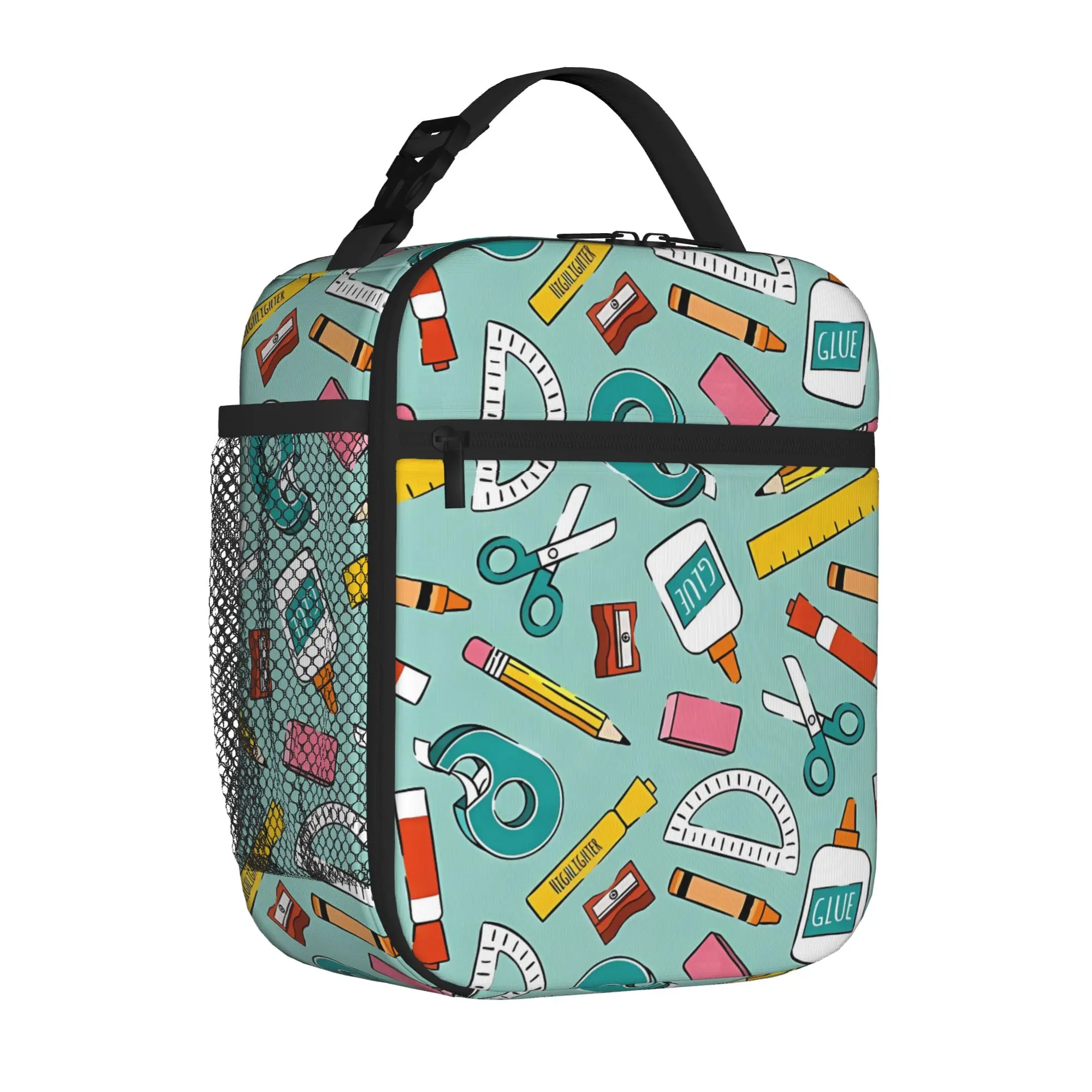 1 Piece Zipper Closure School Supplies Storage Bag Pocket Back To School School Lunch Food Box Reusable For Lunch Food Bag