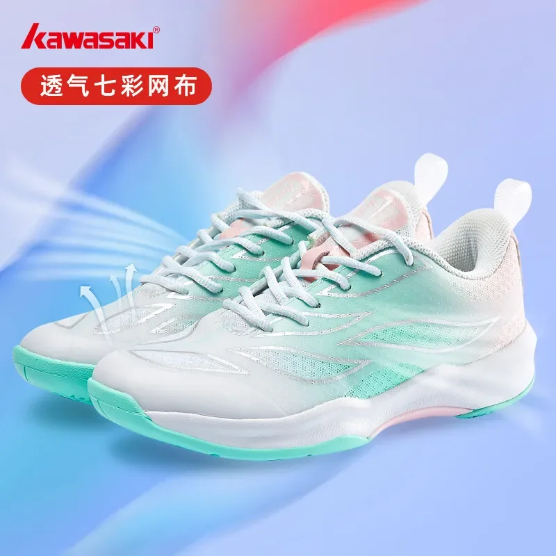 Professional Badminton Kawasaki Shoes New Breathable Anti-Slippery Sport Shoes for Women Sneakers A2301