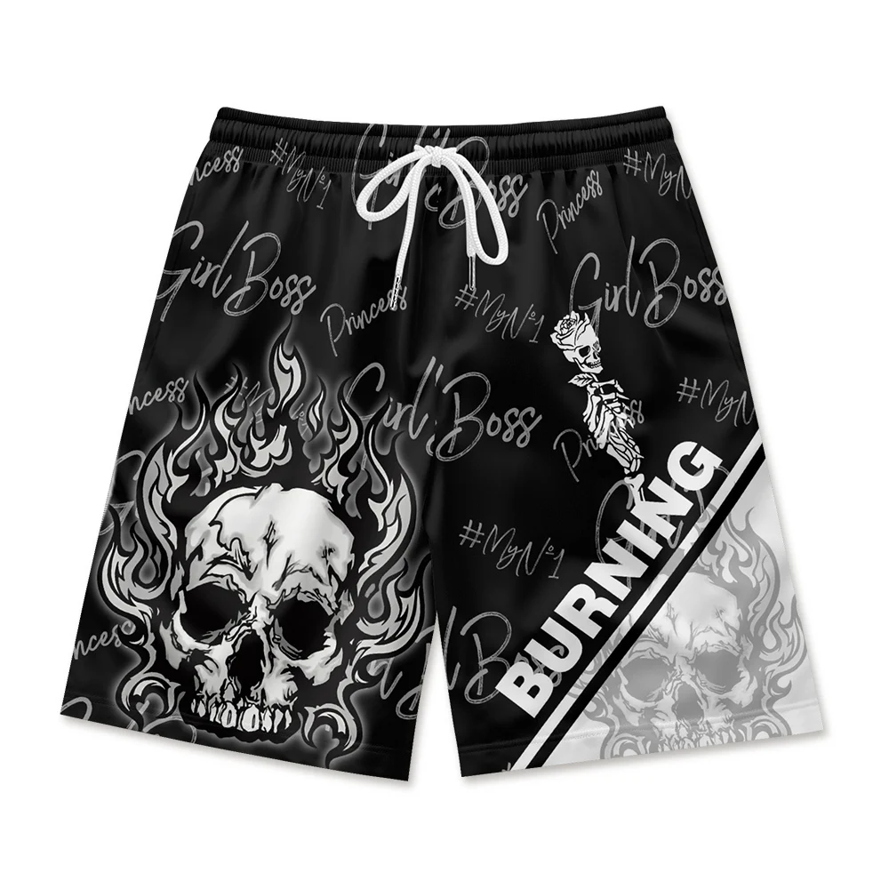 Custom Shorts Distressed Vintage Black Men French Terry Cotton Puff Printed Acid Wash Shorts